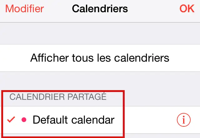 Comment configurer mon calendrier partagé dans mon Iphone ou mon Ipad ?